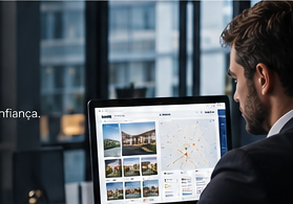 Operador a trabalhar com informação imobiliária profissional